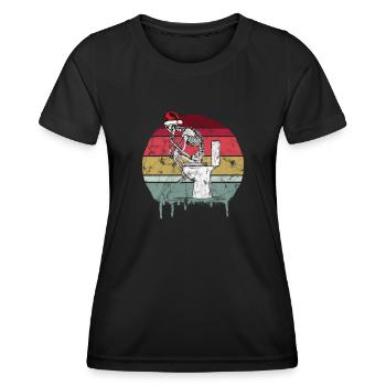 Christmas Retro Skeleton - Women's Functional T-Shirt - black - Front - AI Model Female 172 light (172cm)