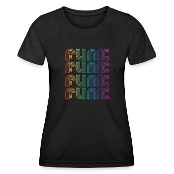Funk Vintage - Frauen Funktions-T-Shirt - Schwarz - Vorne - AI Model Female 172 light (172cm)