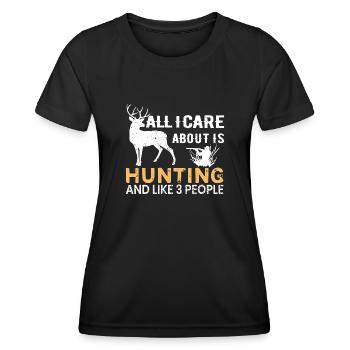 Hunter. Hunting humor gift quote hunting - Women's Functional T-Shirt - black - Front - AI Model Female 172 light (172cm)