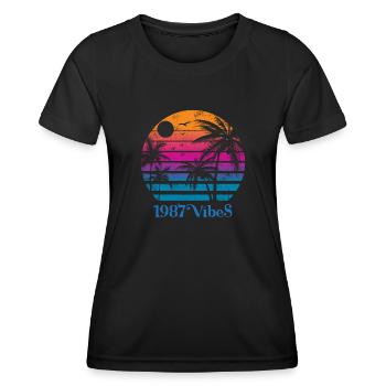 1987 Vibes - Women's Functional T-Shirt - black - Front - AI Model Female 172 light (172cm)