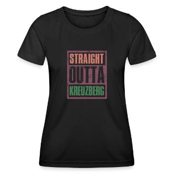 Tout droit sorti de Kreuzberg - T-shirt sport Femme - noir - Devant - AI Model Female 172 light (172cm)