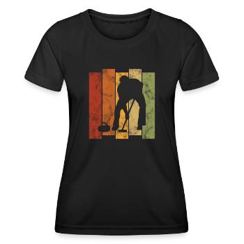Curling sur glace Curling Retro Cadeau - T-shirt sport Femme - noir - Devant - AI Model Female 172 light (172cm)