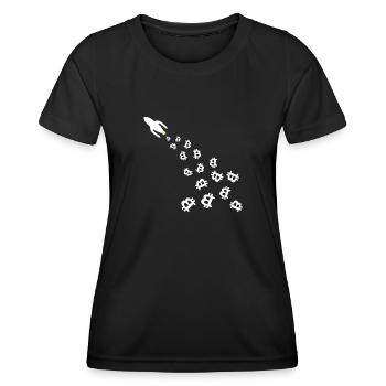 Die Coin Raketen - Frauen Funktions-T-Shirt - Schwarz - Vorne - AI Model Female 172 light (172cm)