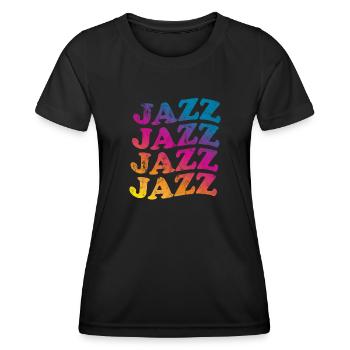 Jazz Retro - Frauen Funktions-T-Shirt - Schwarz - Vorne - AI Model Female 172 light (172cm)