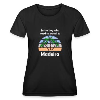 Le garçon de Madère - T-shirt sport Femme - noir - Devant - AI Model Female 172 light (172cm)