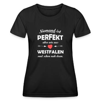 Die Westfalen aus NRW - Frauen Funktions-T-Shirt - Schwarz - Vorne - AI Model Female 172 light (172cm)
