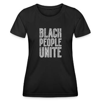 Black People Unite - Frauen Funktions-T-Shirt - Schwarz - Vorne - AI Model Female 172 light (172cm)