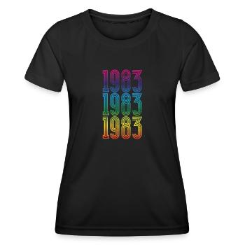 Millésime 1983 - T-shirt sport Femme - noir - Devant - AI Model Female 172 light (172cm)