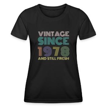 Millésime 1978 - T-shirt sport Femme - noir - Devant - AI Model Female 172 light (172cm)