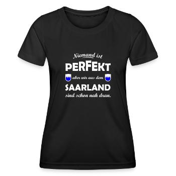 Saarländer - Frauen Funktions-T-Shirt - Schwarz - Vorne - AI Model Female 172 light (172cm)