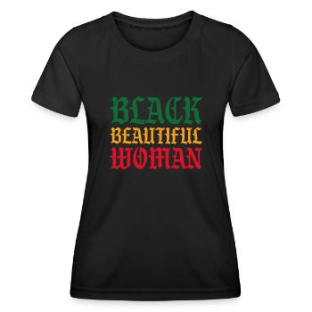 Black Beautiful Woman - Frauen Funktions-T-Shirt - Schwarz - Vorne - AI Model Female 172 light (172cm)