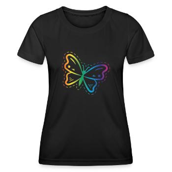 Butterfly Rainbow - Women's Functional T-Shirt - black - Front - AI Model Female 172 light (172cm)