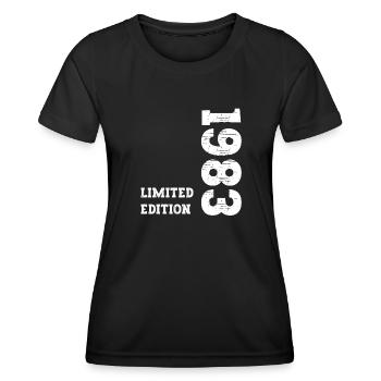 Millésime 1983 - T-shirt sport Femme - noir - Devant - AI Model Female 172 light (172cm)