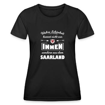Die Saarländer - Frauen Funktions-T-Shirt - Schwarz - Vorne - AI Model Female 172 light (172cm)