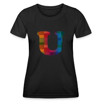 Letter U - Women's Functional T-Shirt - black - Front - AI Model Female 172 light (172cm)