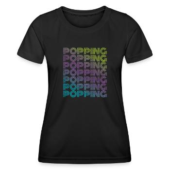 Popping Funk Style Retro - Frauen Funktions-T-Shirt - Schwarz - Vorne - AI Model Female 172 light (172cm)