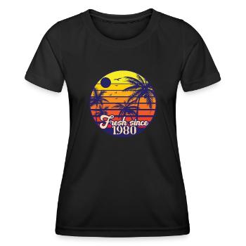 Fresh since 1980 - Frauen Funktions-T-Shirt - Schwarz - Vorne - AI Model Female 172 light (172cm)