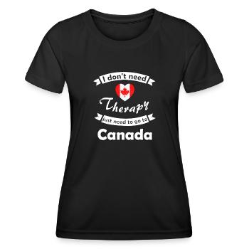 Le tourisme canadien - T-shirt sport Femme - noir - Devant - AI Model Female 172 light (172cm)