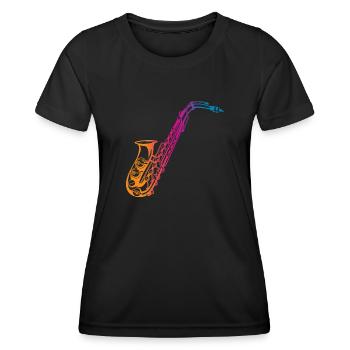 Saxofon Saxophonist Geschenk - Frauen Funktions-T-Shirt - Schwarz - Vorne - AI Model Female 172 light (172cm)