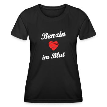 Benzin im Blut - Frauen Funktions-T-Shirt - Schwarz - Vorne - AI Model Female 172 light (172cm)