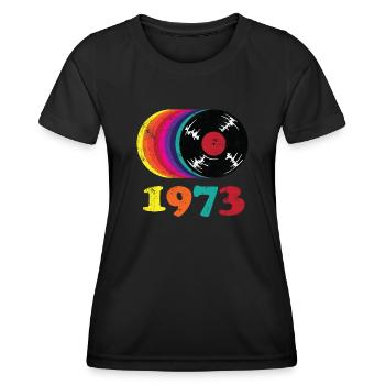 Millésime 1973 - T-shirt sport Femme - noir - Devant - AI Model Female 172 light (172cm)