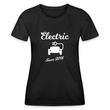 Électrique depuis 2018 - T-shirt sport Femme - noir - Devant - AI Model Female 172 light (172cm)