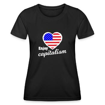 Die amerikanischen Kapitalisten - Frauen Funktions-T-Shirt - Schwarz - Vorne - AI Model Female 172 light (172cm)