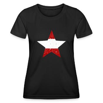 Mon pays d’origine, l’Autriche - T-shirt sport Femme - noir - Devant - AI Model Female 172 light (172cm)