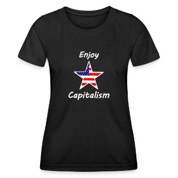 Profitez du capitalisme - T-shirt sport Femme - noir - Devant - AI Model Female 172 light (172cm)