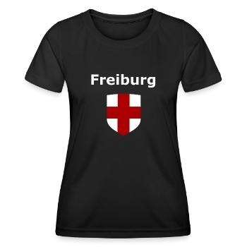 Les Fribourgeois - T-shirt sport Femme - noir - Devant - AI Model Female 172 light (172cm)