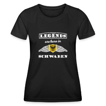 La puissance de la Souabe - T-shirt sport Femme - noir - Devant - AI Model Female 172 light (172cm)