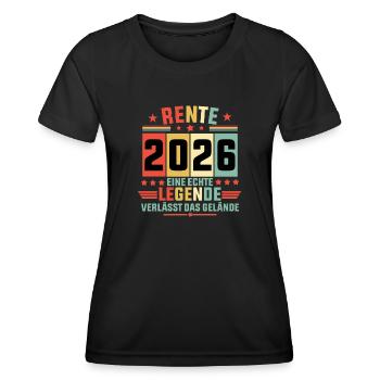 rente 2026 eine echte legende verlässt das gelände - Frauen Funktions-T-Shirt - Schwarz - Vorne - AI Model Female 172 light (172cm)