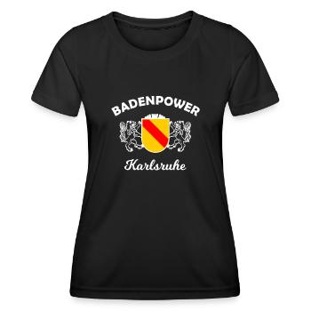 Die Heimatstadt Karlsruhe - Frauen Funktions-T-Shirt - Schwarz - Vorne - AI Model Female 172 light (172cm)