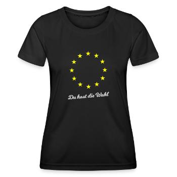 Votez pour l'Europe - T-shirt sport Femme - noir - Devant - AI Model Female 172 light (172cm)