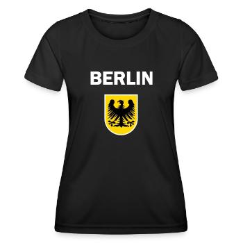 Les Berlinois dans le Brandebourg - T-shirt sport Femme - noir - Devant - AI Model Female 172 light (172cm)