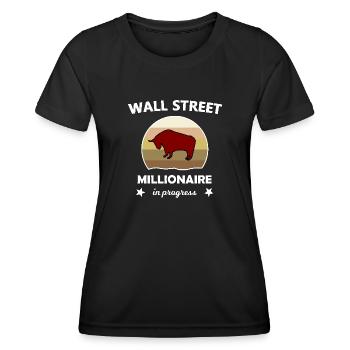 Le millionnaire et l’investisseur - T-shirt sport Femme - noir - Devant - AI Model Female 172 light (172cm)