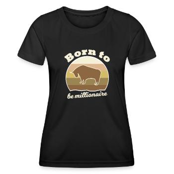 Investir en Bourse - T-shirt sport Femme - noir - Devant - AI Model Female 172 light (172cm)