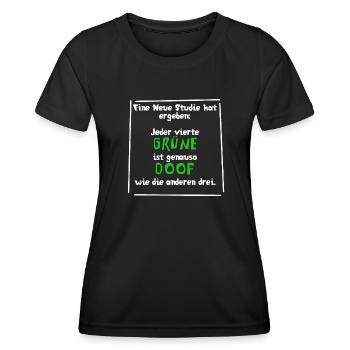 Jeder 4. Grüne ist genauso doof wie die anderen 3 - Frauen Funktions-T-Shirt - Schwarz - Vorne - AI Model Female 172 light (172cm)