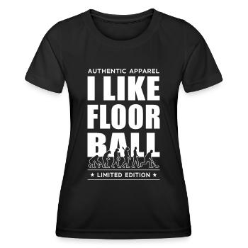 J’aime le floorball - T-shirt sport Femme - noir - Devant - AI Model Female 172 light (172cm)