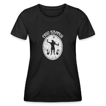 Latein - Ergo Bibamus - Frauen Funktions-T-Shirt - Schwarz - Vorne - AI Model Female 172 light (172cm)