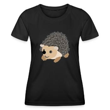 Süßer Igel - Frauen Funktions-T-Shirt - Schwarz - Vorne - AI Model Female 172 light (172cm)
