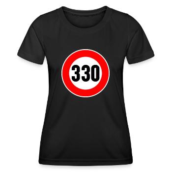Speed Limit 330 Anti Speed Limit Funny Highway - Women's Functional T-Shirt - black - Front - AI Model Female 172 light (172cm)