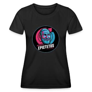 Epictète Philosophe stoïcien Stoïcisme Epictète - T-shirt sport Femme - noir - Devant - AI Model Female 172 light (172cm)