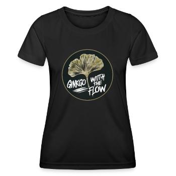 Ginkgo Biloba Leaf Saying Ginko Plant Botanical - Women's Functional T-Shirt - black - Front - AI Model Female 172 light (172cm)