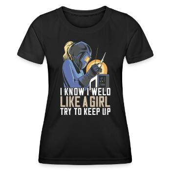 Schweißer Mama für Schweißerinnen und - Frauen Funktions-T-Shirt - Schwarz - Vorne - AI Model Female 172 light (172cm)