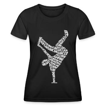 Breakdance Breakdancer Typographie Enfants Garçons - T-shirt sport Femme - noir - Devant - AI Model Female 172 light (172cm)
