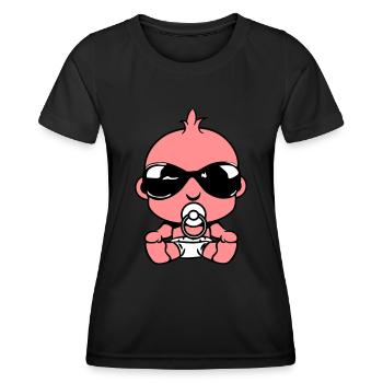 Bébé mignon suce sonnenbrillel - T-shirt sport Femme - noir - Devant - AI Model Female 172 light (172cm)