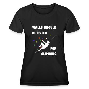 Climbing Klettern Bouldering Bouldern - T-shirt sport Femme - noir - Devant - AI Model Female 172 light (172cm)