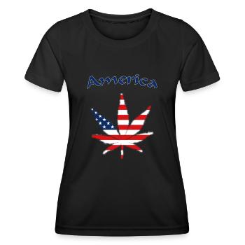 United States of America, USA, America - Frauen Funktions-T-Shirt - Schwarz - Vorne - AI Model Female 172 light (172cm)