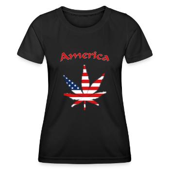 America, USA, United States of America - Frauen Funktions-T-Shirt - Schwarz - Vorne - AI Model Female 172 light (172cm)